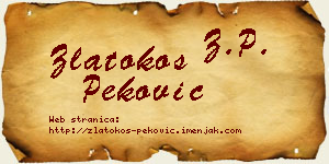 Zlatokos Peković vizit kartica